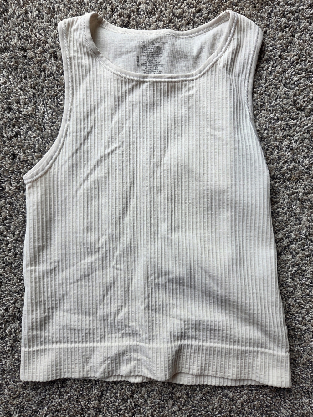 Anthropologie Ribbed Scoop Tank Top - Cream